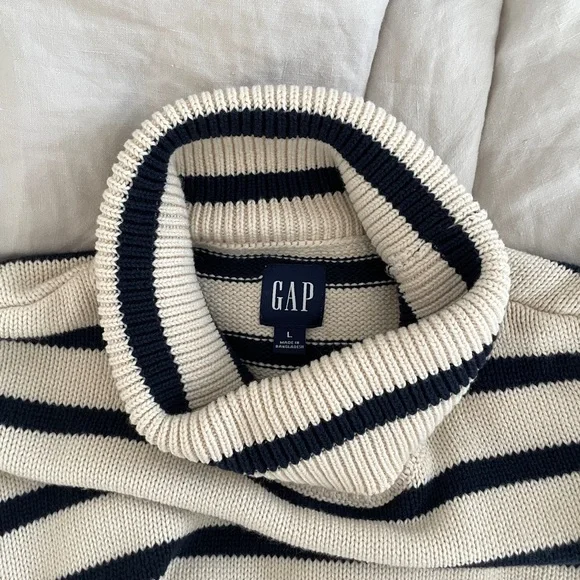 GAP Oversized Striped Sweater, Cream - Picture 3 of 4